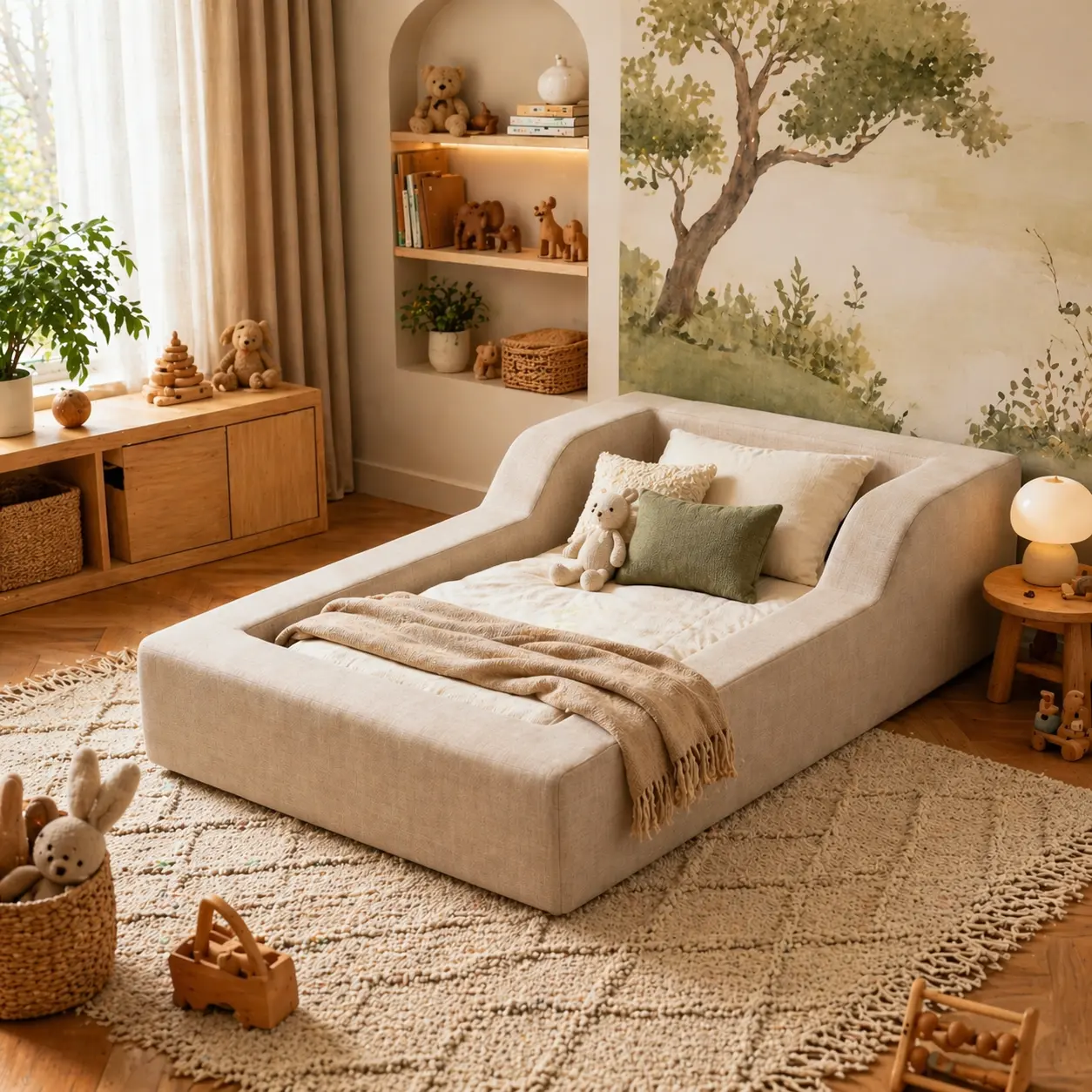 Cama Montessoriana Durmae em quarto infantil